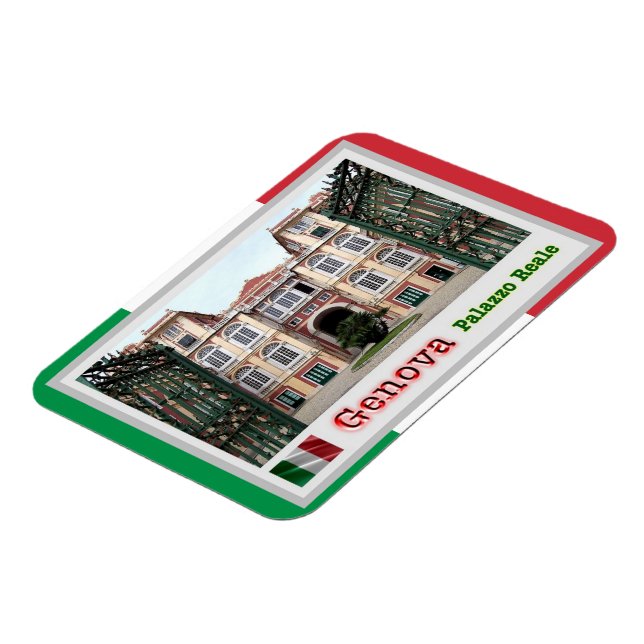 Imán Italia - Liguria - Génova - Palacio Real - Magnet (Lado Izquierdo)