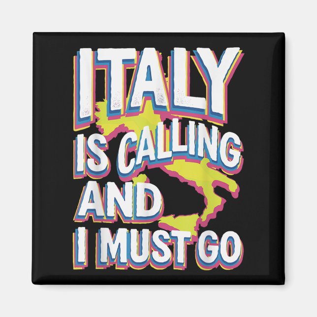 Imán Italia llama arte de viajes (Frente)