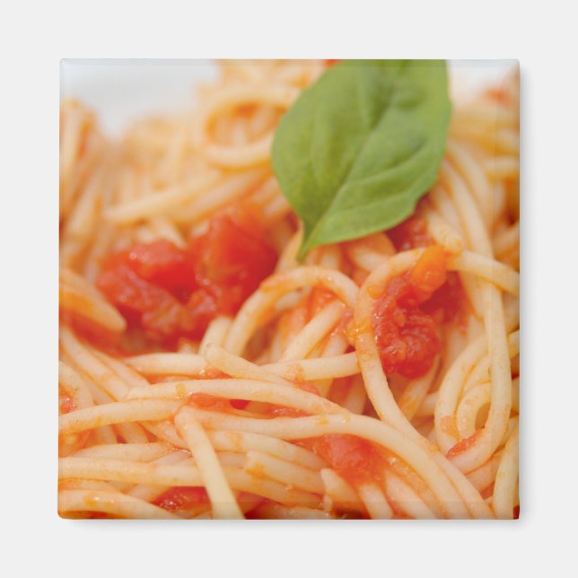 Imán Italia, Orta, Lago de Orta, espaguetis con tomate (Frente)