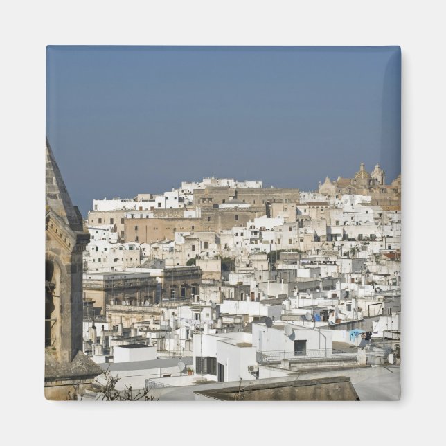 Imán Italia, Ostuni, vista panorámica del casco antiguo (Frente)
