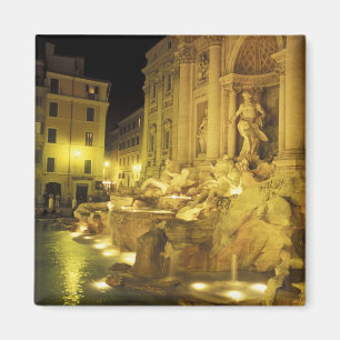 Imán Italia, Roma. Fuente de Trevi por la noche.