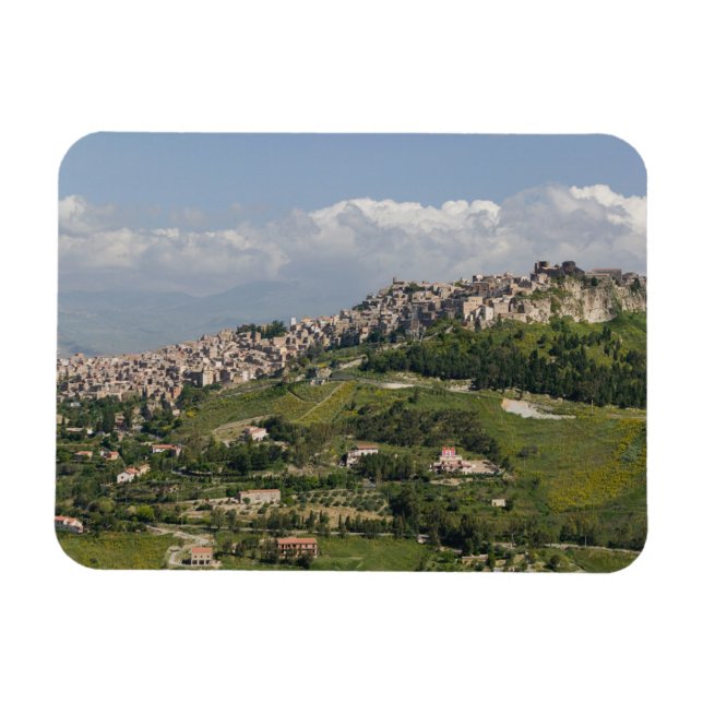 Imán Italia, Sicilia, Enna, Calascibetta, Mañana View (Horizontal)