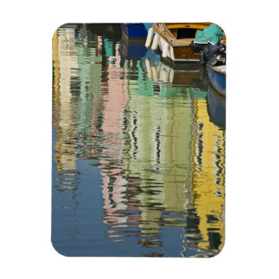 Imán Italia, Venecia, Burano. Casas multicolores a lo l
