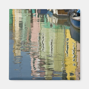 Imán Italia, Venecia, Burano. Casas multicolores a lo l