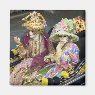 Imán Italia, Venecia. Pareja vestida con trajes para