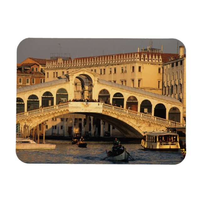 Imán Italia, Veneto, Venecia, Canal Grande y Rialto (Horizontal)