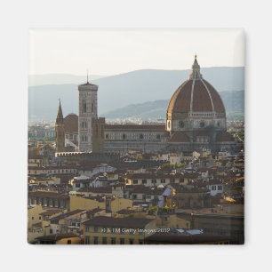 Imán Italia, vista de Florencia con Basílica de Santa