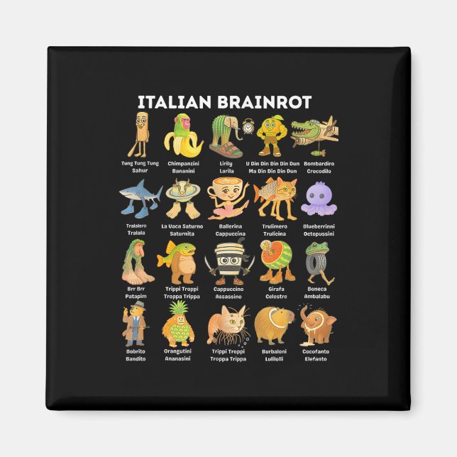 Imán Italian Brainrot Meme For Kids Boy Men Women  (Frente)
