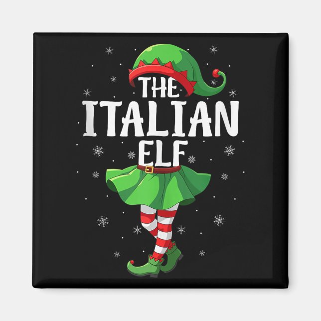 Imán Italian Elf Christmas Girls Women Elf Squad Xmas F (Frente)