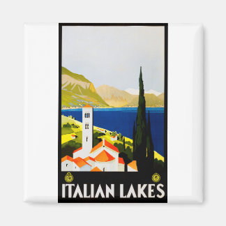 Imán Italian lakes travel poster