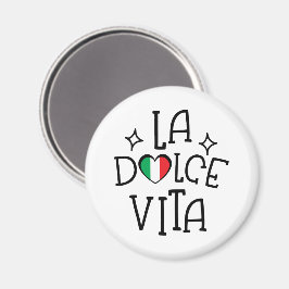 Imán Italy Souvenir La Dolce Vita Heart Flag