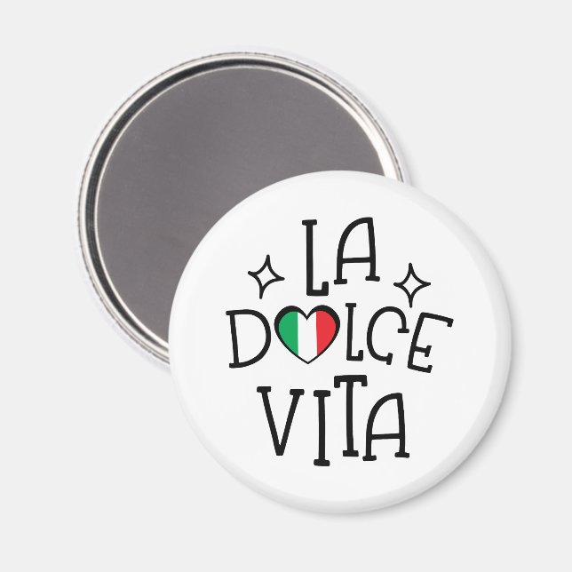 Imán Italy Souvenir La Dolce Vita Heart Flag (Anverso/Reverso)