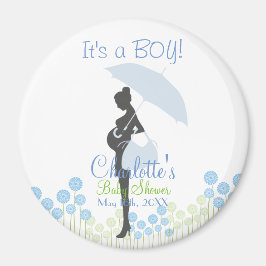 Imán It's a Boy! Baby Shower de Silhouette azul