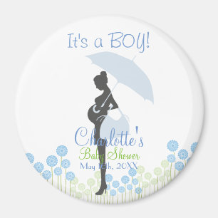 Imán It's a Boy! Baby Shower de Silhouette azul