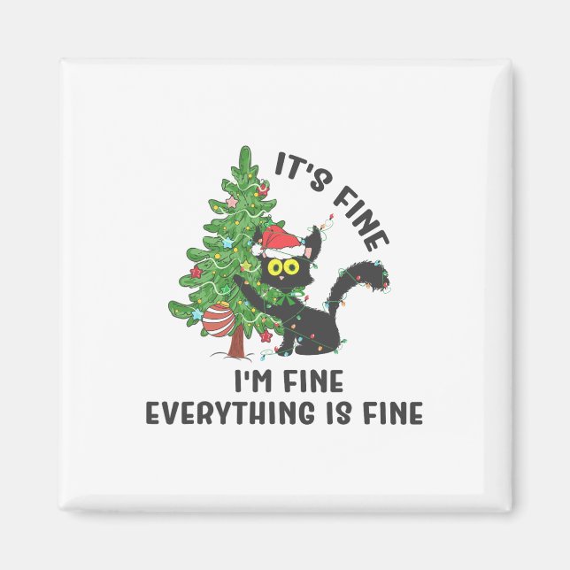 Imán It's Fine Im Fine Everything Is Fine Elf Xmas Matc (Frente)