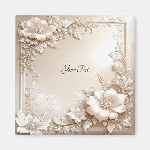 Ivory Flowers Magnet