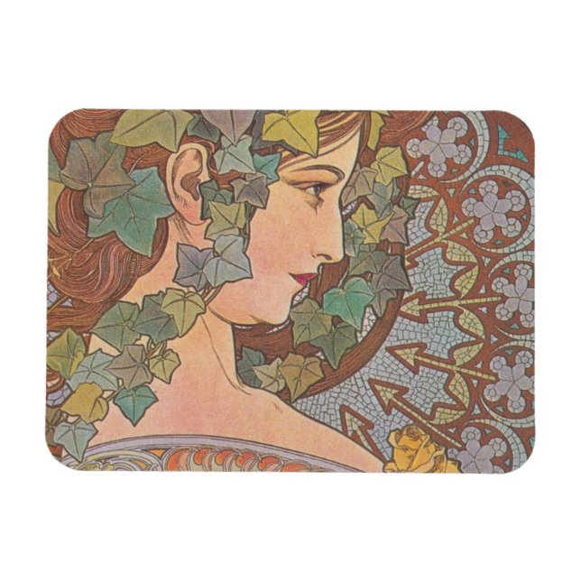 Imán Ivy - Alphonse Mucha (Horizontal)