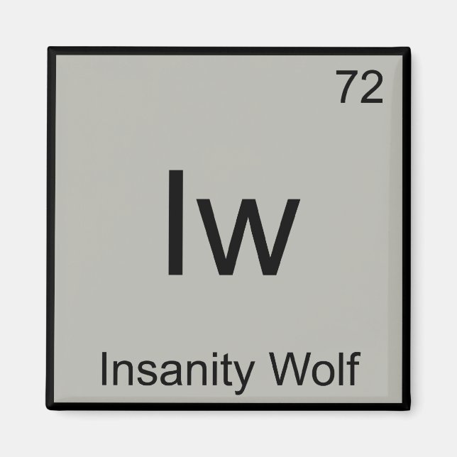Imán Iw - Insanity Wolf Chemistry Element Symbol Meme T (Frente)