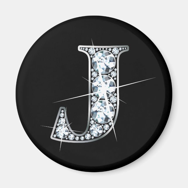 Imán "J" Diamond Bling Magnet (Frente)