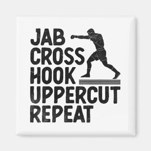 Imán Jab Cross Hook Uppercut Repetir Boxeador Deportes 