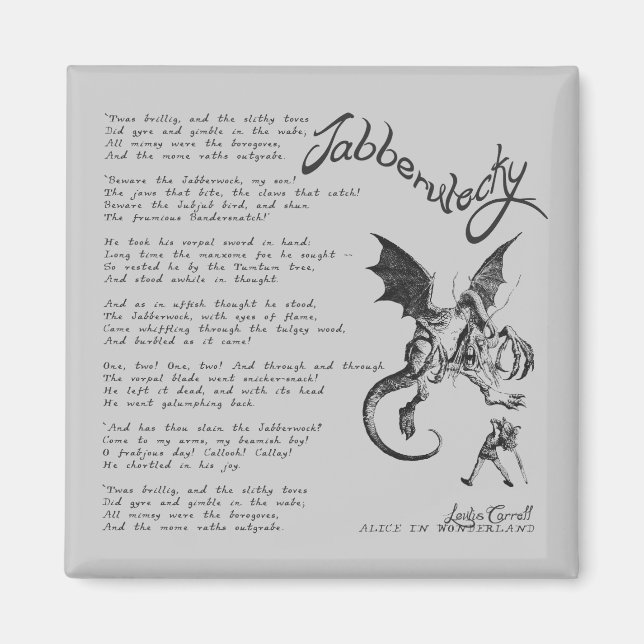 Imán Jabberwocky Poem (Frente)