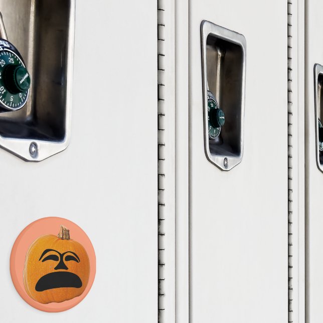 Imán Jack o' Lantern Cara infeliz, calabaza de Hallowee (In situ (casillero))