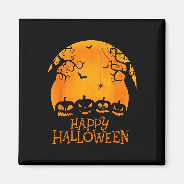 Imán Jack O Lantern Face Happy Halloween (Frente)