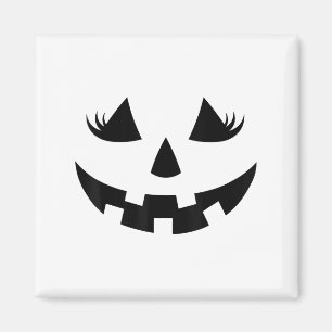 Imán Jack O Lantern Face Pumpkin Eyelashes Halloween Wo