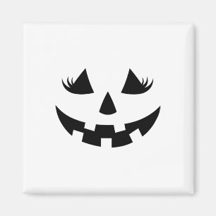 Imán Jack O Lantern Face Pumpkin Eyelashes Halloween Wo