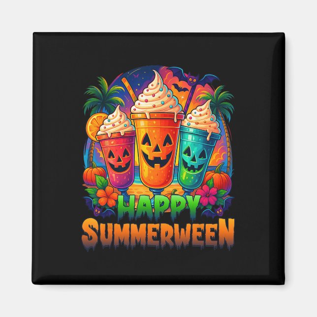 Imán Jack-o-lantern Summerween Vibes Skeleton Summer Wa (Frente)