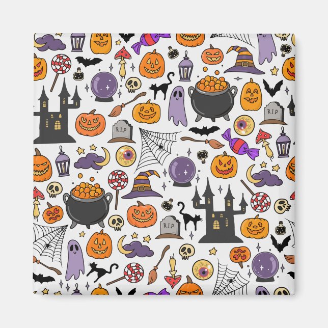 Imán Jack O Latern pumpkin patch, garden orange carving (Frente)