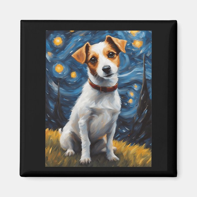 Imán Jack Russel con pintura de collar (Frente)