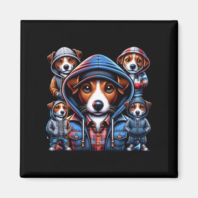 Imán Jack Russel Gangster Dogs (Frente)