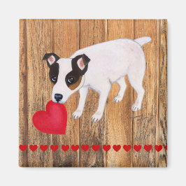 Imán Jack Russell Terrier Valentine Wood Magnet