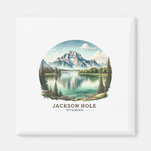 Imán Jackson Hole Wy Wyoming Lago Jenny Esquí Nieve