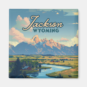 Imán Jackson Hole Wyoming Ranch Tetons Retro