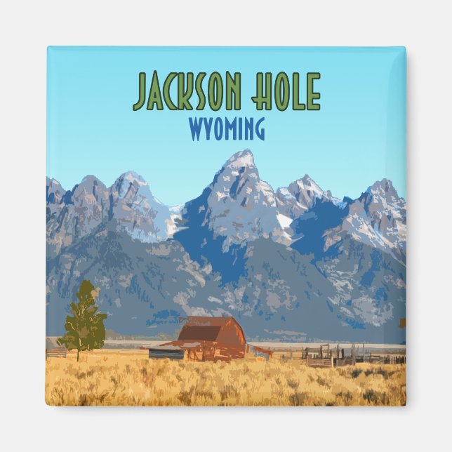 Imán Jackson Hole Wyoming Vintage (Frente)
