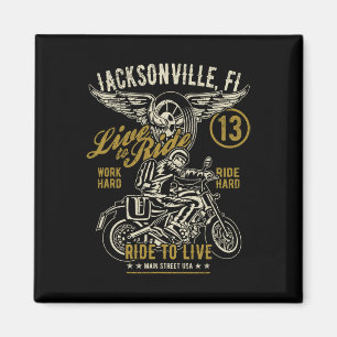 Imán Jacksonville Fl Usa Motocicleta De Estilo Molesto