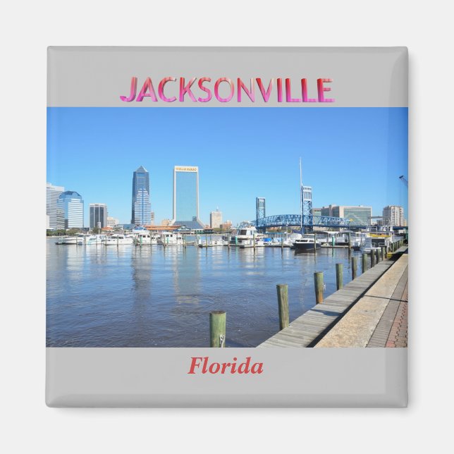 Imán Jacksonville Florida Cityscape Magnet (Frente)