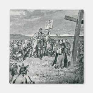 Imán Jacques Cartier que pone una cruz en Gaspe