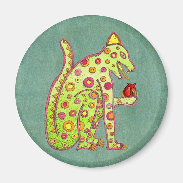 Imán Jaguar de inspiración maya azteca (Frente)