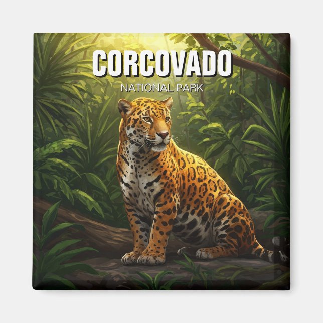 Imán Jaguar en el Parque Nacional Corcovado Costa Rica (Frente)
