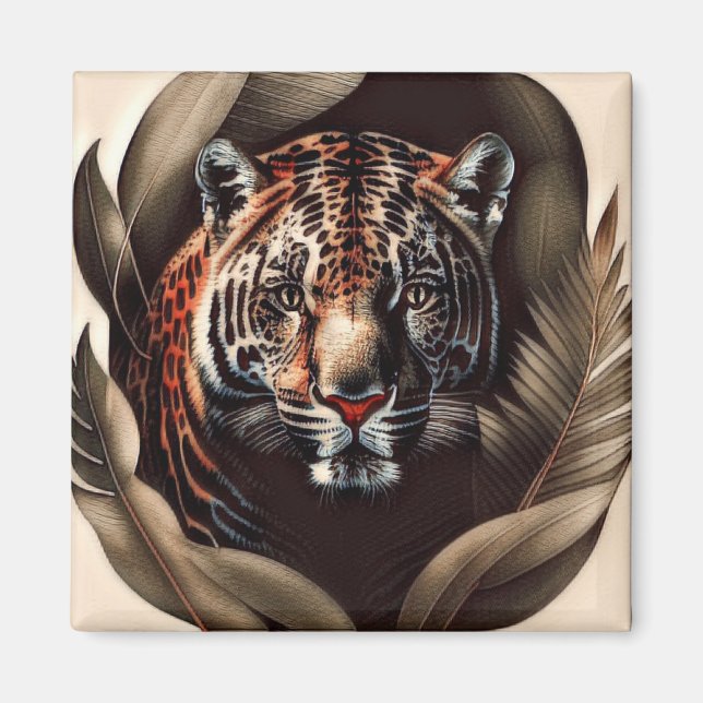 Imán Jaguar Majestuoso - Rey De La Selva (Frente)
