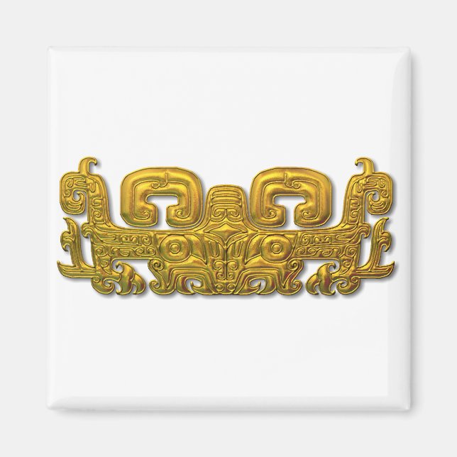 Imán Jaguar maya - oro (Frente)
