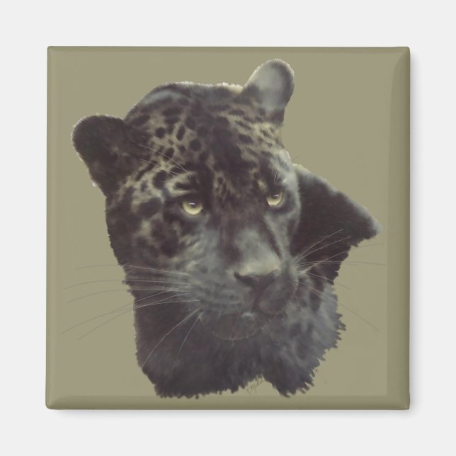 Imán Jaguar negro (Frente)