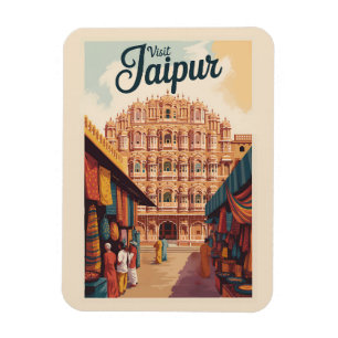 Imán Jaipur India Hawa Mahal Ilustracion arte de viajar