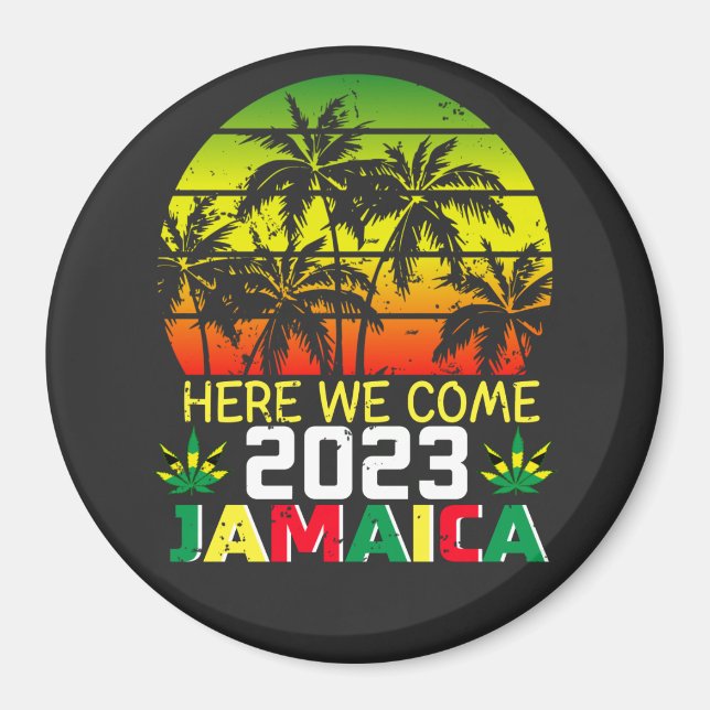 Imán Jamaica 2023 Aquí Vamos Círculo (Frente)