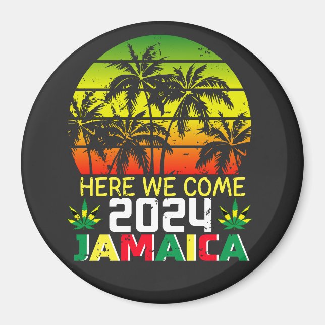 Imán Jamaica 2024 Aquí Vamos Círculo (Frente)