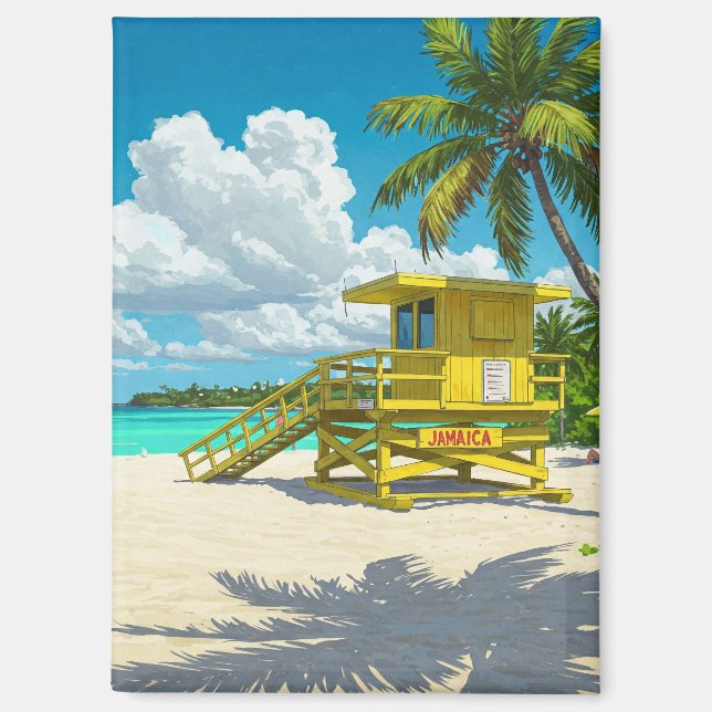 Imán Jamaica Beach Lifeguard Shack (Anverso)