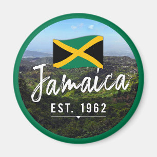 Imán "Jamaica Este. Montañas Azules De 1962" Con Bander